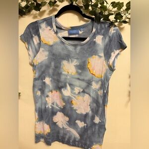 Simply Vera Vera Wang Short Sleeve Tie-Dye Top - Blue and Pink